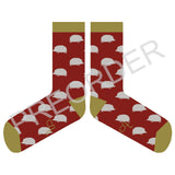 ANKLE SOCKS - Lambswool - Women's  - Hedgehog - Dark Red/Green