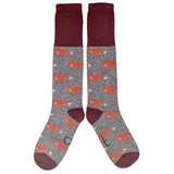 KNEE SOCKS - Lambswool - Women's - Fox - Grey