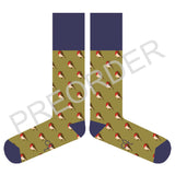 KNEE SOCKS - Lambswool - Women's - Robin - Green/Navy