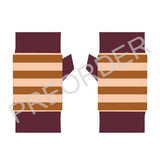 WRIST WARMERS - Lambswool - Stripe - Rust/Peach
