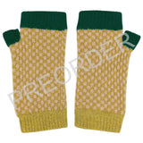 WRIST WARMERS - Lambswool - Check - Green/Pink