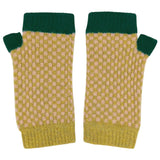 WRIST WARMERS - Lambswool - Check - Green/Pink