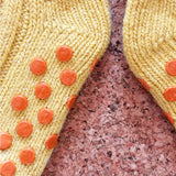 Kids Non-Slip Cashmere Blend Socks - Yellow & Orange