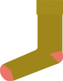 ANKLE SOCKS - lambswool & silk - women's - mustard/coral - CASE SIZE 3