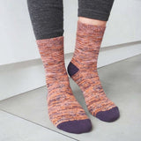 Unisex Organic Cotton Ribbed Ankle Socks - Aubergine Marl