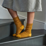 ANKLE SOCKS - lambswool & silk - unisex - yellow - CASE SIZE 3