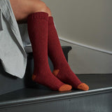 KNEE SOCKS - lambswool & silk - unisex - red - CASE SIZE 3