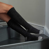 KNEE SOCKS - lambswool & silk - unisex - charcoal - CASE SIZE 3