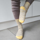 Unisex Organic Cotton Ribbed Ankle Socks - Yellow Marl