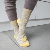 ANKLE SOCKS - cotton - unisex - marl - yellow/grey