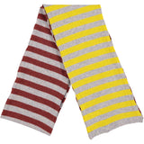 SCARF - lambswool - stripe  -  sienna/electric yellow