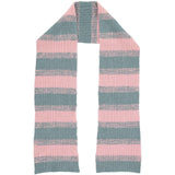 SCARF - lambswool - marl stripe - sea green & pink